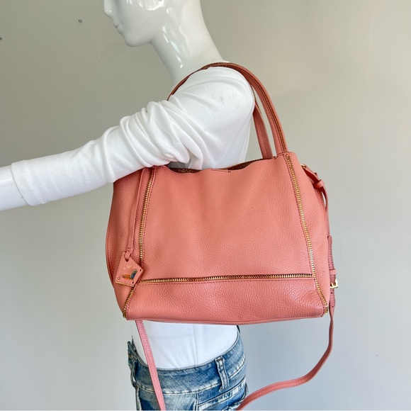 BOTKIER Soho Rossa Pebbled Leather Gold Signature Zip Small Shoulder Bag Tote - Picture 8 of 16